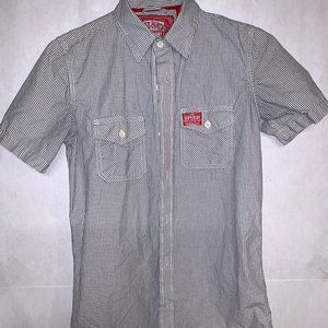 Silver/Grey Superdry Button-Up Short Sleeve Shirt